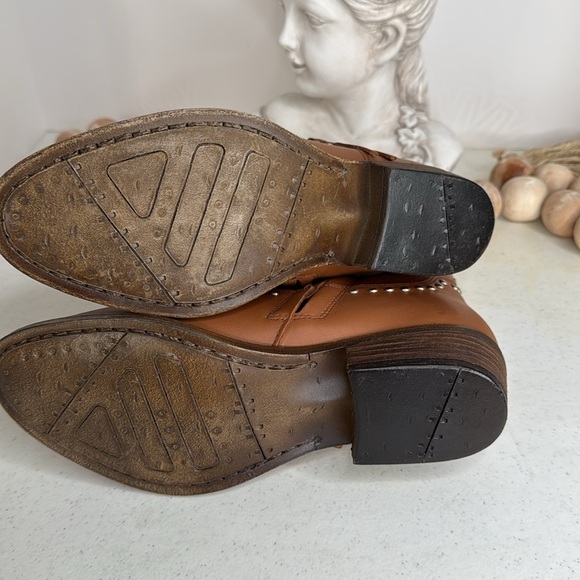 DINGO WOMEN'S DESTRY STUDDED FRINGE WESTERN FASHION BOOTIES- ROUND TOE SIZE 8M - Picture 6 of 11